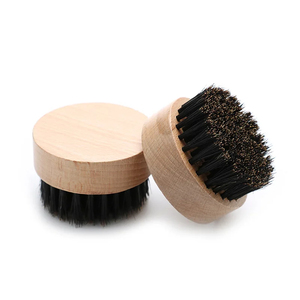 Brosse à barbe MORGANS INDUSTRIES avec poils naturels et manche en bois, base en plastique noir écologique pour usage quotidien - Product Image 5