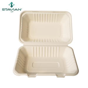 Envases de Alimentos de 9x6 Pulgadas, Hechos con Fibras Vegetales, Aptos para Microondas, Ecológicos, 100% Biodegradables, Cantidad Personalizable, para Restaurantes - Product Image 5