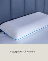 Bantal Leher Busa Memori Klasik Jumbo Putih 80x40x15cm Penutup Visco Kepadatan Tinggi Dapat Disesuaikan Nyaman untuk Tidur