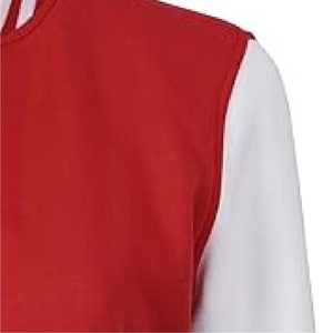 <b>Men</b> Classic Red and <b>White</b> Varsity <b>Jacket</b> – Authentic Athletic Letterman Bomber with Contrast <b>White</b> Sleeves - Product Image 4