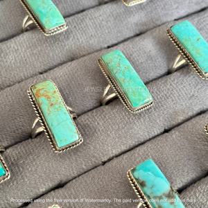 Anillos de Turquesa Natural de Arizona Chapados en Plata de Ley 925 al por Mayor, Joyería Fina de Acero Hecha a Mano, Última Moda en Tendencia - Product Image 5