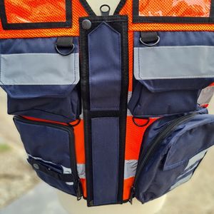 Chaleco DE SEGURIDAD reflectante de alta visibilidad OEM Bolsillos multifuncionales con cremallera frontal para uso táctico de seguridad Características Logotipo de malla - Product Image 6