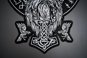 Odin Large <b>Back</b> Embroidered <b>Patch</b> for Vest Iron-on Sew on Multicolor - Product Image 5