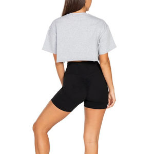 Camiseta Corta Holgada para Mujer, Diseño Moderno, Lisa, Informal, para Hacer Ejercicio, Tela de Alta Calidad, Suministro al por Mayor - Product Image 3