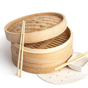 Cesta y tapa de vaporización de bambú sostenible, el mejor precio en vaporeras de cocina para una cocina saludable - Product Image 1