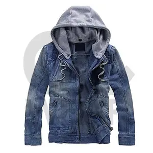 Custom Your Own Brand Name Denim Jacket Men And Women Fall Winter Fashion Zip Up Hoodie Jean Jacket Button Down