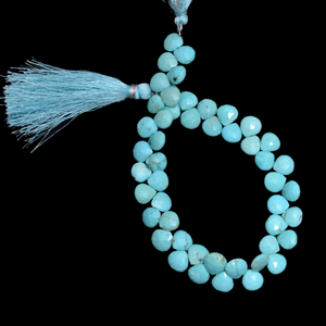 Perles de turquoise véritable 7mm-8mm en forme de cœur, turquoise d'Arizona naturelle, pierres semi-précieuses facettées, perles en vrac pour bijoux - Product Image 3