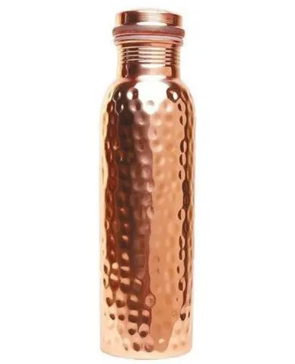 100% Pure High Quality Handmade Hammered Copper Water Bottles Leakproof Copper Yoga Fitness Custom Water Bottles