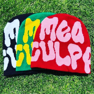 Gorro personalizado de alta calidad, gorros de punto con logotipo de Jacquard y letras de calavera acrílica Unisex, gorro de esquí de invierno, gorro de pescador - Product Image 2