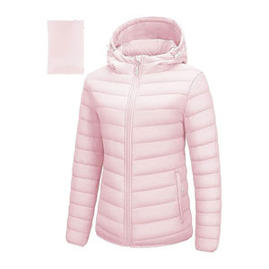 Veste matelassée pour femme respirante et coupe-vent en gros, logo personnalisé OEM, manteau d'hiver confortable à bulles, veste matelassée de haute qualité - Product Image 1