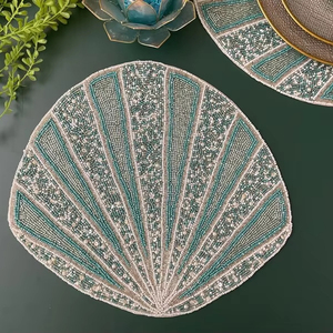 Beaded <b>Placemat</b> Handmade <b>Round</b> Charger for Luxury Dining & Holiday Decor Unique Piece Handmade Beaded, <b>Placemat</b>, Housewarming - Product Image 1