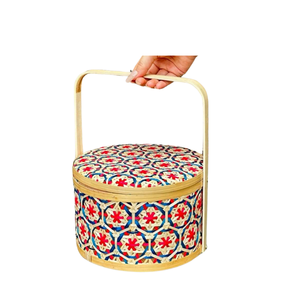 ตะกร้าผ้าไม้ไผ่สานสีสวยสง่าสำหรับจัดแสดงของขวัญวันหยุด - Product Image 3