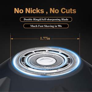 Tondeuse Électrique Rechargeable pour Hommes, Rasoir Visage et Crâne Double Lame, Étanche IPX7 Utilisation Humide/Sèche, Sans Fil pour Camping-Car - Product Image 5