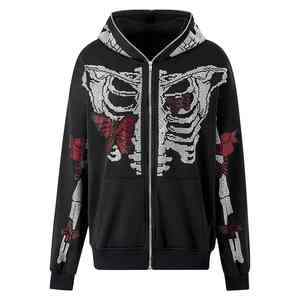 Sweat-shirts à capuche surdimensionnés pour hommes avec strass, logo personnalisé, pull brillant, coton lourd, vêtements de rue, sweat-shirt à capuche OEM - Product Image 1