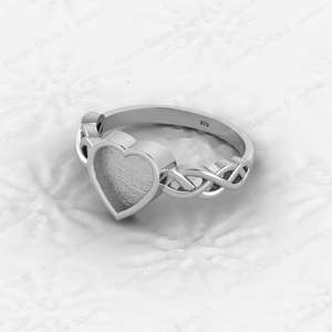 Venta de Navidad Plata de Ley 925 auténtica 8mm en forma de corazón Semi montaje en blanco bisel ajuste anillo de moda buena joyería de recuerdo - Product Image 3