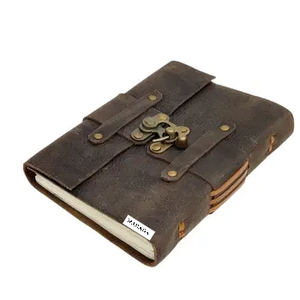Leather Journal2023 Large Writing Notebook - Handmade Leather Bound Vintage Journal for Women and Men with Lock - Product Image 1