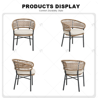 Fauteuil contemporain en rotin PE pour jardin, mobilier d'extérieur pour patio, idéal pour la cour, la terrasse, la villa, le complexe hôtelier, le café et le restaurant