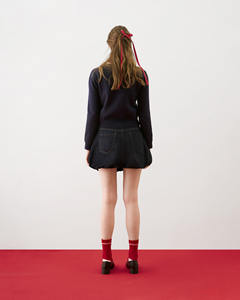 Mini-jupe en jean décontractée pour femme de haute qualité, coupe évasée, forme ballon, taille naturelle, design robe de bal, infroissable - Product Image 4