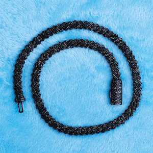 Cadena Cubana de Oro Negro de 14K con Moissanita Negra de 8MM para Regalo - Product Image 1