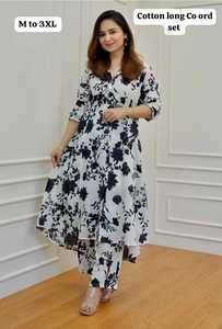 Verano algodón A-line trabajo Kurti pantalón conjunto largo Co ord conjunto muy cómodo India fabricante al por mayor Kurtis para mujeres en la India - Product Image 3