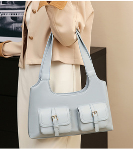 Stylish Women Shoulder Handbag with Double Buckle Pockets <b>Large</b> Capacity Tote <b>Bag</b> for Daily Work Travel Fashion Accessory - Product Image 3