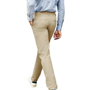 Chino Pants 100% Cotton OEM Custom Office for <b>Men</b> Breathable Eco-Friendly Anti-Wrinkle Quick Dry Solid <b>White</b> - Product Image 3