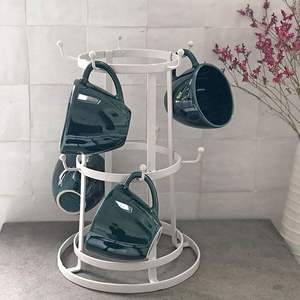 Porte-tasse en fer élégant pour comptoir de cuisine avec cadre en métal durable et conception peu encombrante pour un usage quotidien - Product Image 1