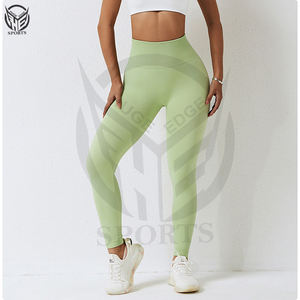 Pantalones de yoga personalizados para levantar glúteos, de color sólido, para gimnasio, fitness, yoga, cintura alta, deportivos, acampanados, para mujer. - Product Image 2