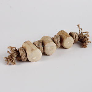 Eco-Friendly Triple Coffee Wood Chew Log And Hemp Rope <b>Toy</b> Keeps Dogs Happily Engaged While Cleaning Teeth And Gums - Product Image 3