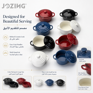 Cocotte en céramique en gros avec couvercle, prix d'usine, mini four à soufflé français, 4 couleurs, pour restaurant et hôtel - Product Image 5