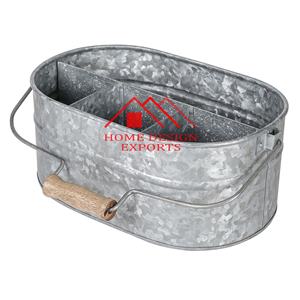 2025 Flatware Cutlery <b>Holder</b> Caddy for Parties Farmhouse <b>Utensil</b> Serve Ware <b>Holder</b> Antique Three Compartment Galvanized - Product Image 5