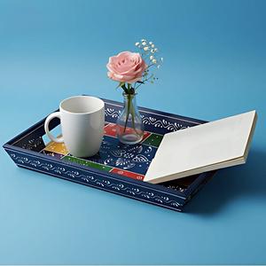 Bandeja de Servicio de Diseño con Recubrimiento de Esmalte de Madera MDF, Bandeja de Mesa de Alta Calidad para Hoteles y Restaurantes - Product Image 1