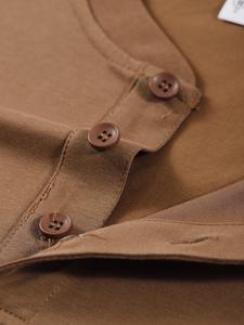 <b>Women's</b> Cotton <b>Henley</b> T-<b>Shirts</b> Long Sleeves Button Front Solid Colors-Casual Street Style Golf Fashion Plus Size Autumn - Product Image 4