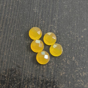 4 Uds. Calcedonia amarilla 5,5mm cabujón redondo rosecut 2,4 Cts lote Iroc ventas piedras preciosas sueltas de alta calidad US $0,88 para todos - Product Image 3