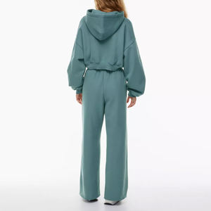 Conjuntos Deportivos de Talla Grande para Mujer de Alta Calidad, Personalizados, de Felpa Gruesa, Lisos, de Pierna Ancha Recta, Estampados, 100% Algodón - Product Image 2