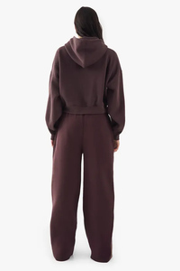 Gran oferta, Sudadera con capucha BoxyZip con guión de contraste para mujer con hombros caídos de Chocolate, sudaderas con capucha antiarrugas y transpirables para mujer - Product Image 6