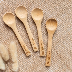 Cuchara de bambú de Estilo Vintage para la cena, cuchara de mango largo segura para alimentos naturales de la mejor calidad - Product Image 1