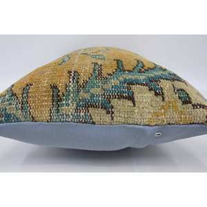 Premium Beige Kantha Patchwork Wool Pillow 16x24 Inch Luxury <b>Fluffy</b> Woven Pattern Portable <b>Bedding</b>-Square Ring Vintage - Product Image 5