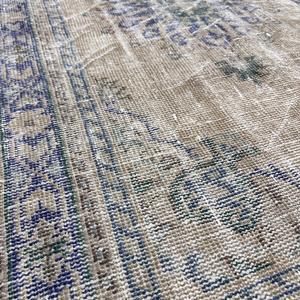 Alfombra Turca, Alfombra Vintage de 4.1x6.5 pies, Alfombra de Lana Azul - Product Image 5