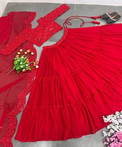 Ropa de novia más hermosa de tendencia lehenga choli con bordado dupatta Georgette precio al por mayor Ropa Étnica - Product Image 6