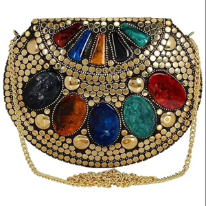 Elegante Mozaïek Clutch Tas Met Zilveren Accenten En Kralen Moderne Mozaïek Clutch Tas Voor Vrouwen En Meisjes Van Artisan <span class=keywords><strong>Auar</strong></span>