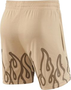 Pantalones cortos de baloncesto con estampado de llama beige personalizado con cintura elástica y cordón deportivo - Product Image 4