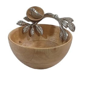 Wooden Bowl Food <b>Containers</b> Dinner Dishes Different Size 3 Piece Vintage Salad Serving Use - Product Image 4