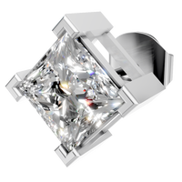 Boucles d'oreilles clous en or massif 14 carats avec moissanite taille princesse 6 mm 2,6 carats VVS1 couleur D sertissage à griffes pour mariage, vente en gros directe usine
