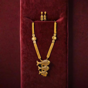 Conjunto de pendientes de collar de diseño moderno con estilo de pez chapado en oro de 22 quilates, conjunto de pendientes de collar para mujer, joyería - Product Image 3