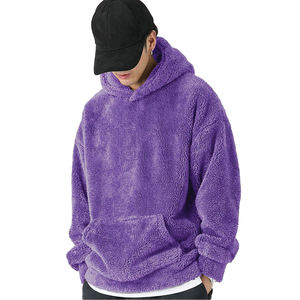 Sweat-shirt à capuche unisexe en coton mélangé Sherpa Fleece Custom Streetwear Sweatshirts à capuche brodés en fourrure chaude et confortable - Product Image 1