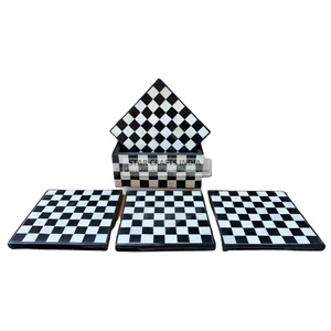 Incrustation d'os faite à la main en forme de rectangle doublure noire et blanche incrustation d'os avec des sous-verres personnalisés polis de haute qualité fournitures de cuisine - Product Image 3