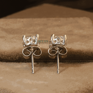 6.00MM Round Cut Moissanite Sterling Silver & Gold <b>Cute</b> Style Stud <b>Earrings</b> for Women - Product Image 2