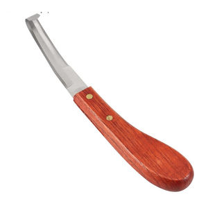 Cuchillo de pezuña veterinario con mango de madera Cuchillo de pezuña reutilizable de doble filo - Product Image 1