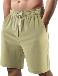Short décontracté pour homme, taille élastique, cordon de serrage, short de plage d'été léger avec poches, short de randonnée - Product Image 1